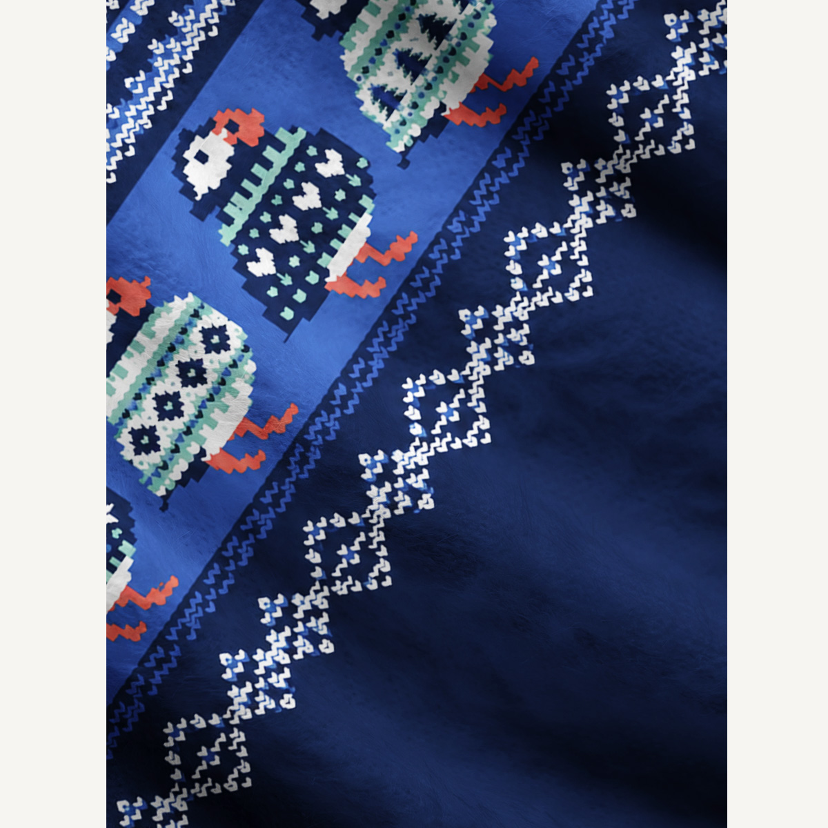 Coastal Puffin Fair Isle Fuzzy Crewneck Sweater