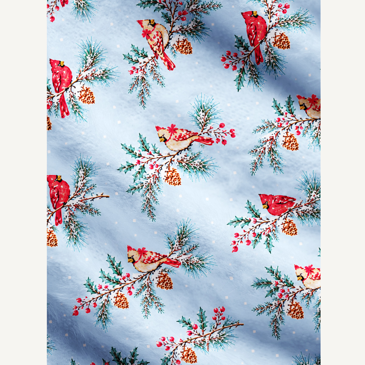 Winter Cardinal Garden Print Cardigan Sweaters