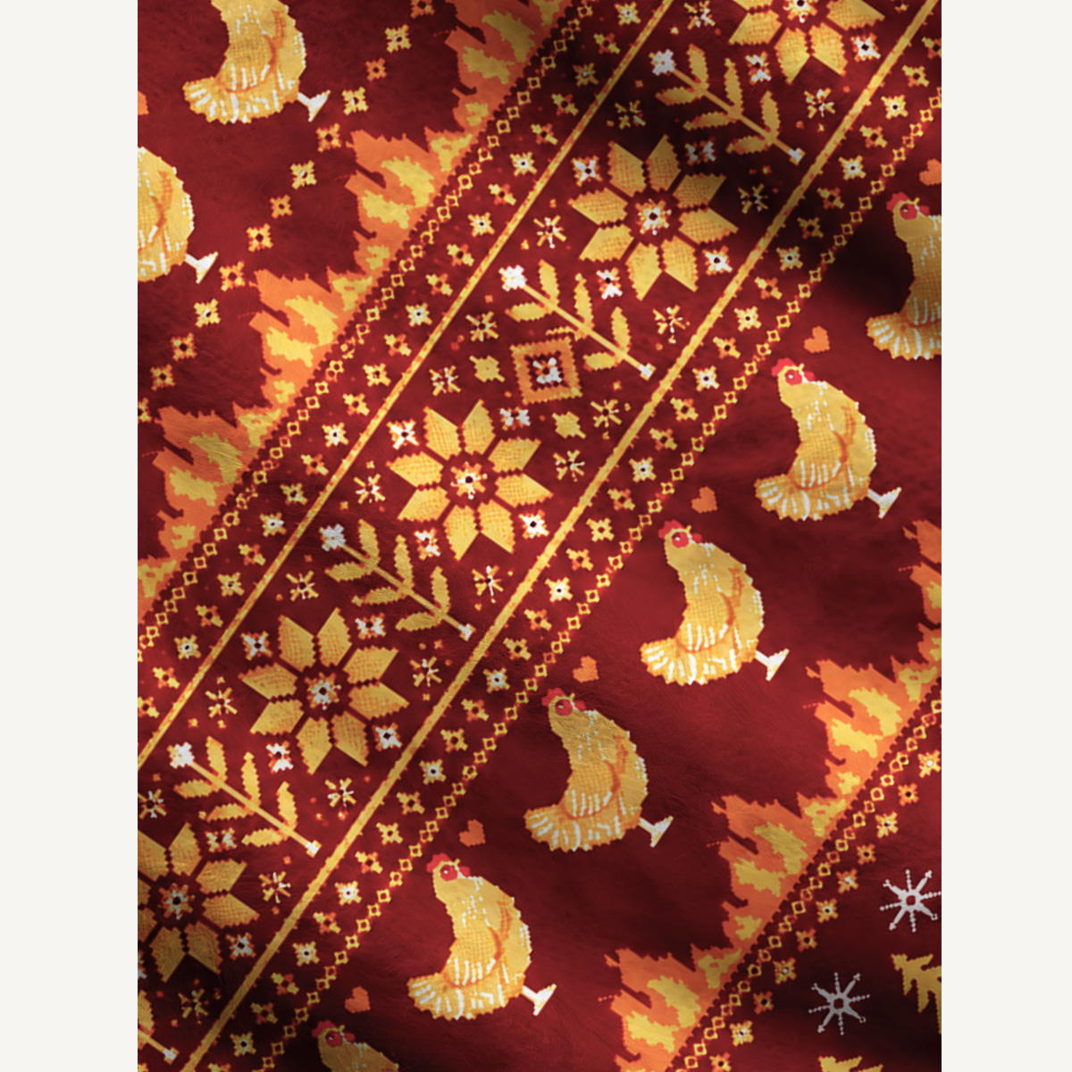 Harvest Farmhouse Chicken Fuzzy Crewneck Sweater