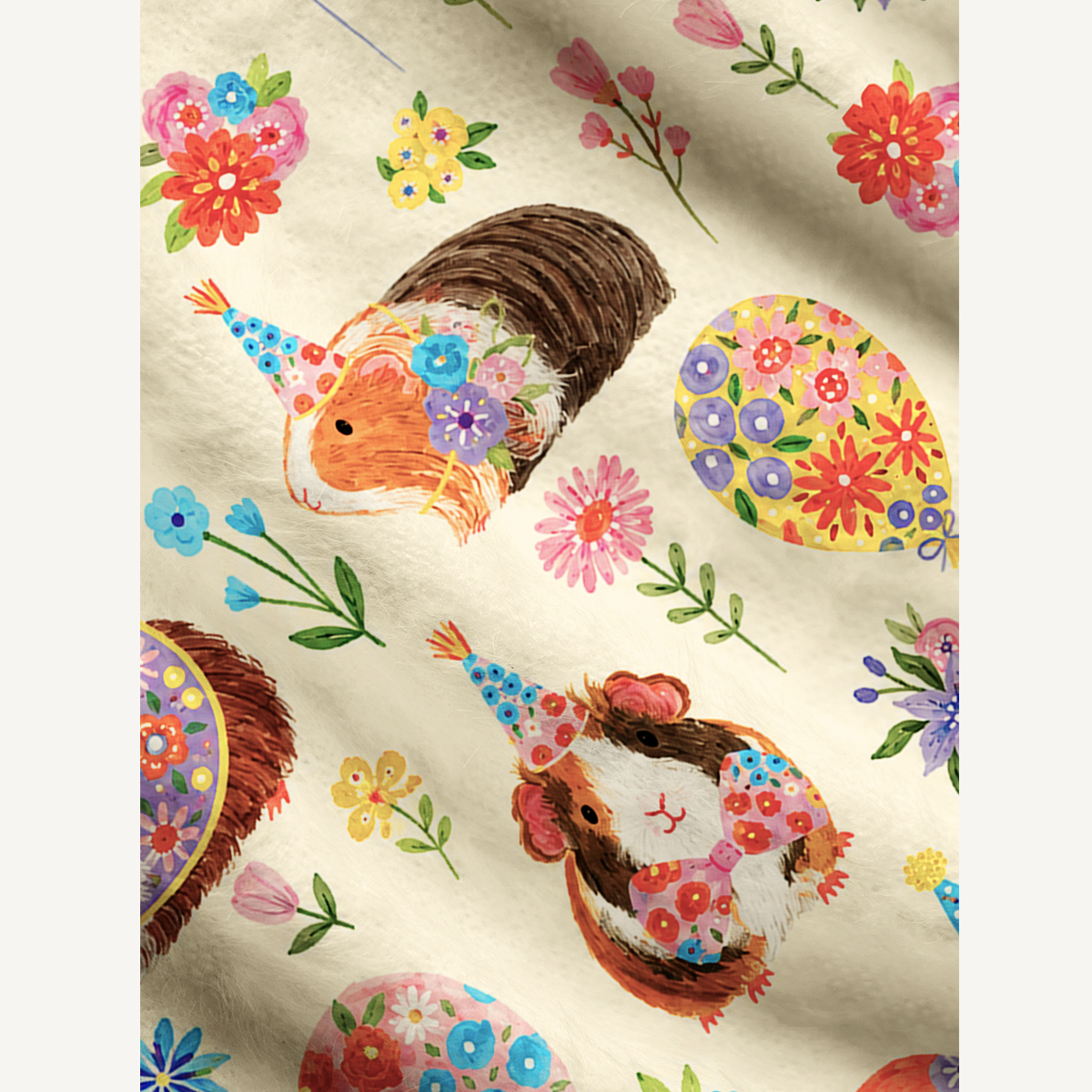 Guinea Pig Garden Party Print Ugly Cardigan Sweaters