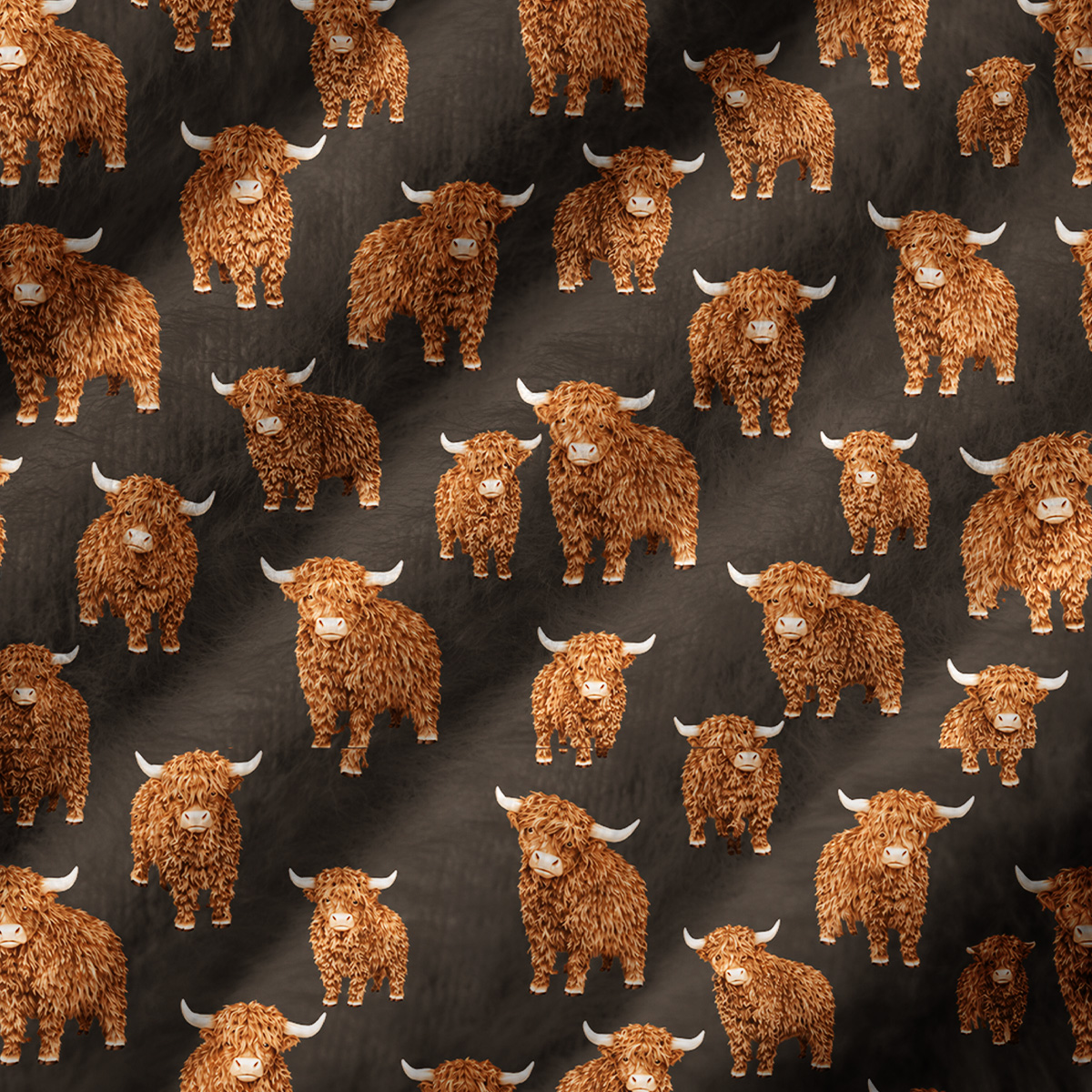 Fluffy Highland CowPrint V-Neck Sweater Vest