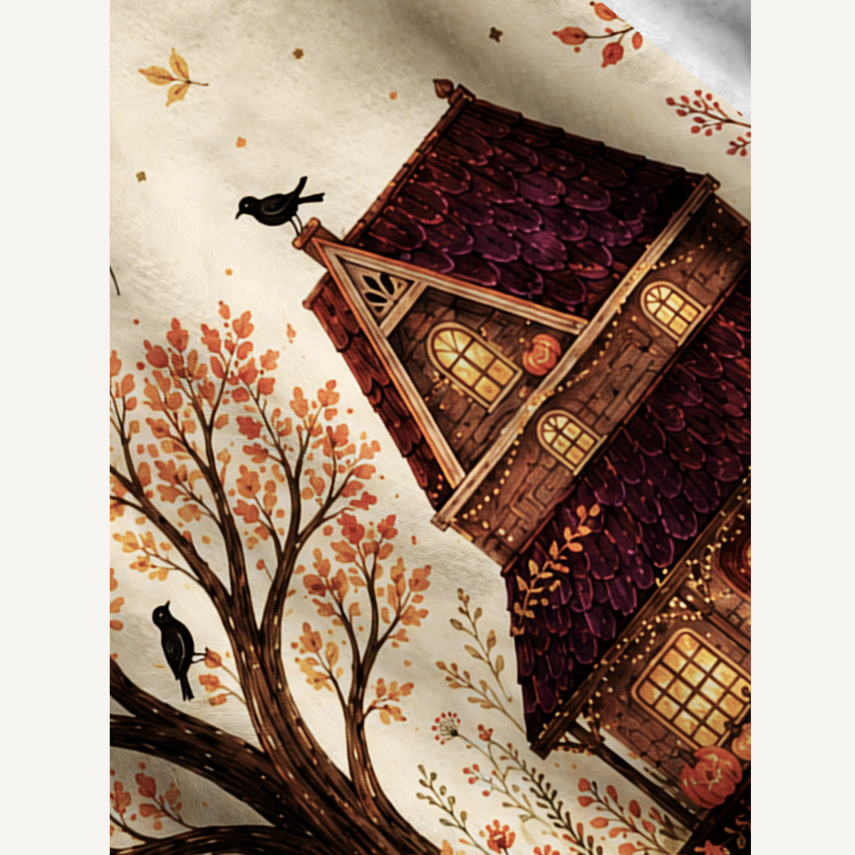 Autumn Cottage Garden Print Ugly Cardigan Sweaters