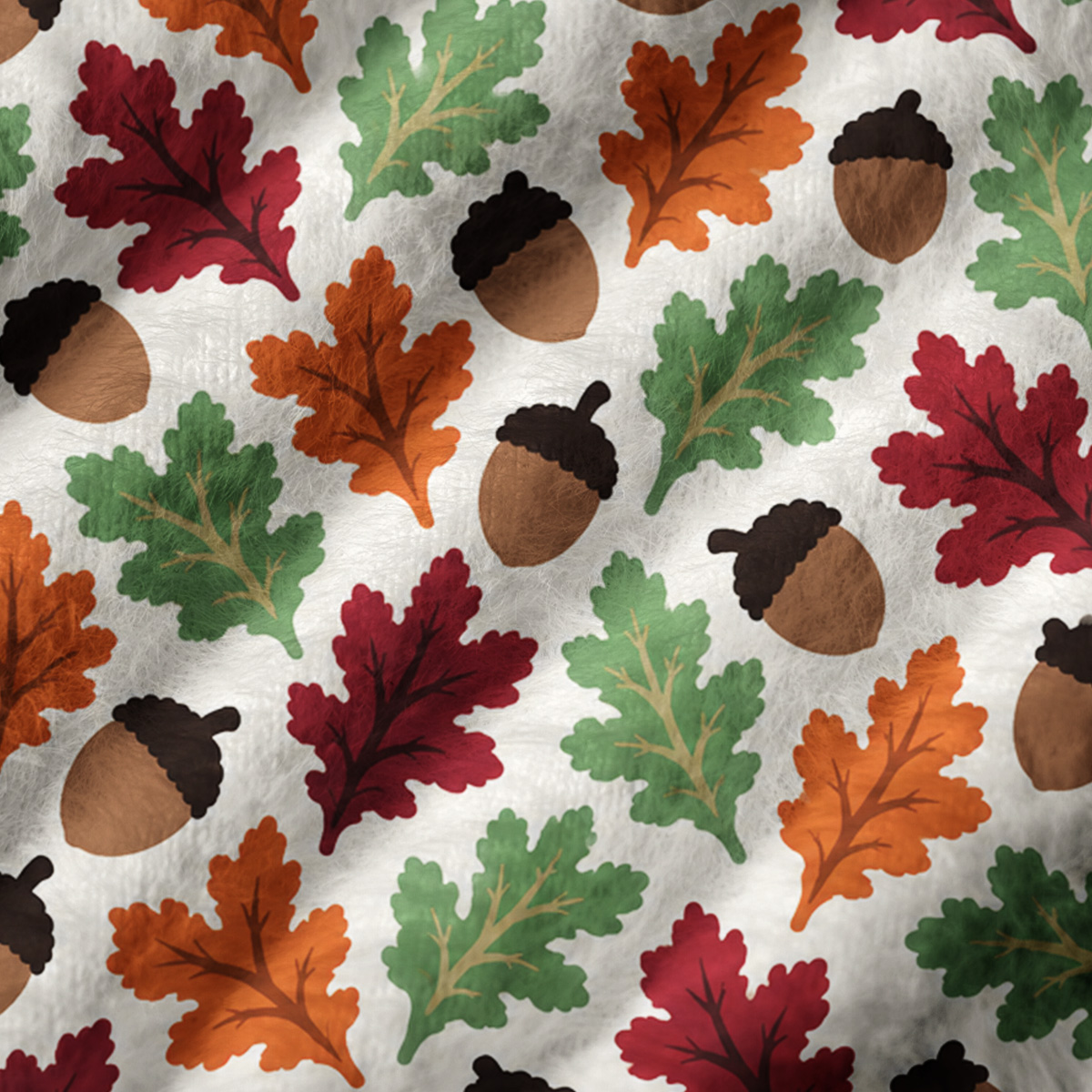 Cozy Autumn Acorn Motif Print V-Neck Sweater Vest