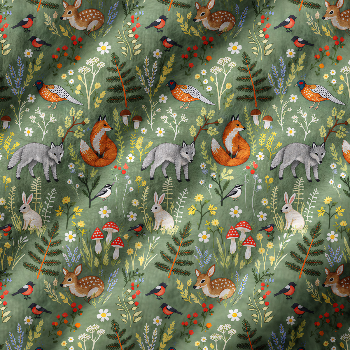 Whimsical Woodland Animals Print V-Neck Sweater Vest