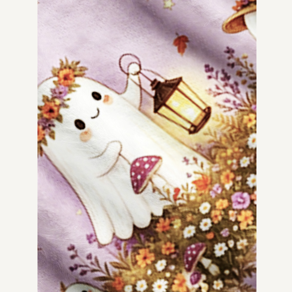 Lavender Pumpkin Country Ghost Cardigan Print Ugly Cardigan Sweaters