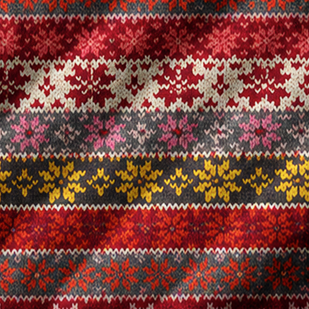 Red Vintage Snowflake Print V-Neck Sweater Vest