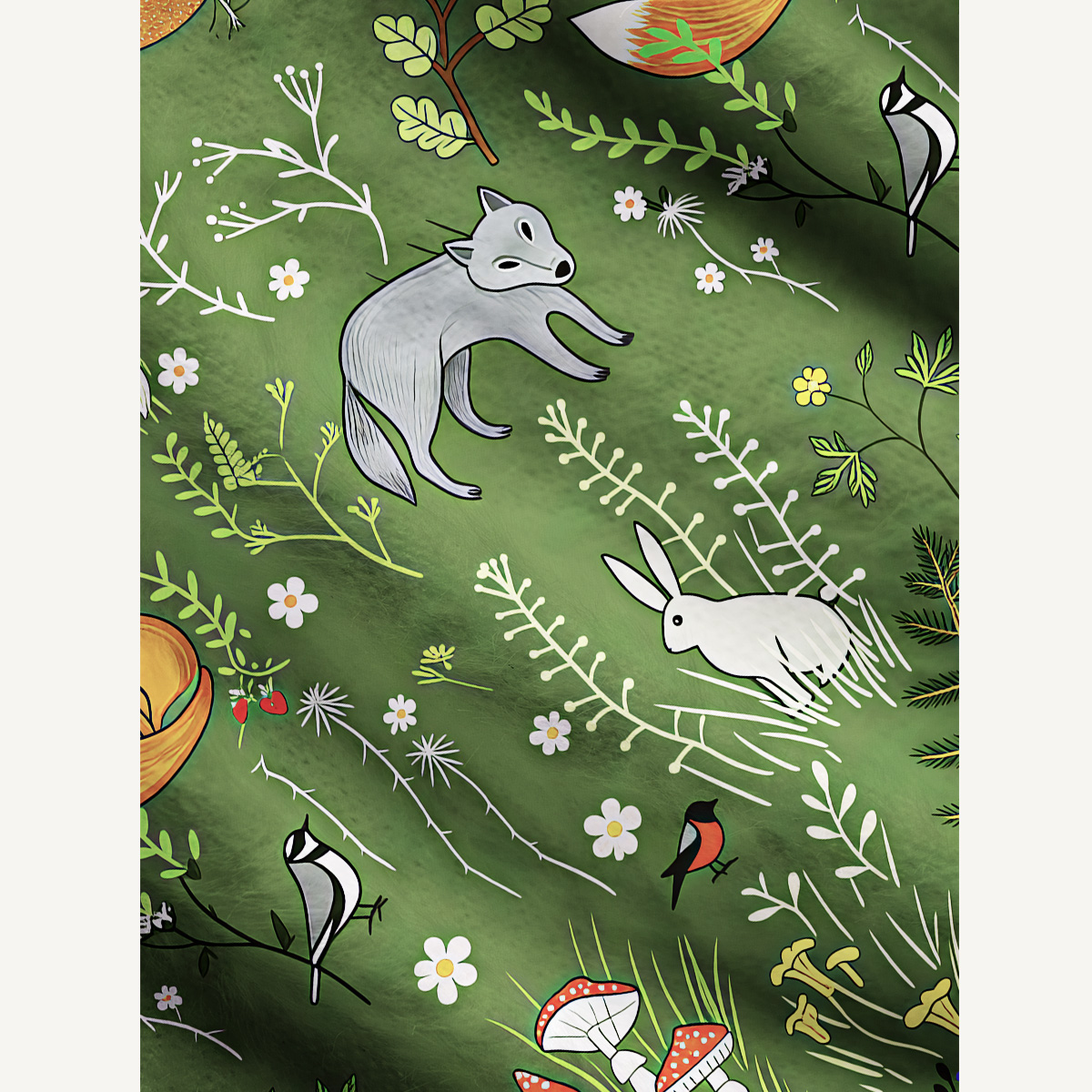 Whimsical Woodland Animal Print Ugly Cardigan Sweaters