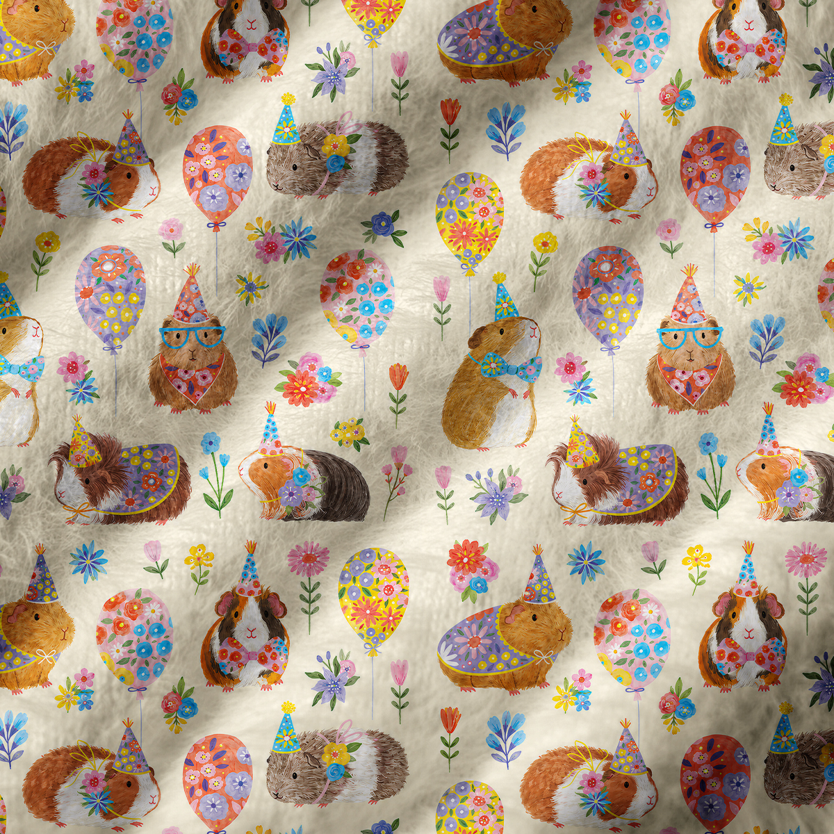 Guinea Pig Garden Party Print V-Neck Sweater Vest