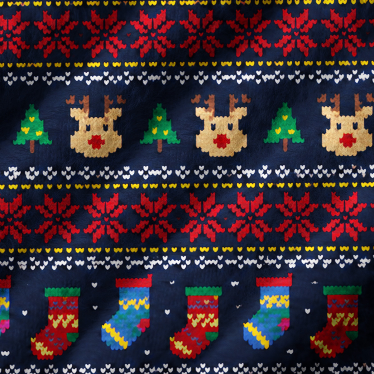 Fair Isle Winter Cheer Print V-Neck Sweater Vest