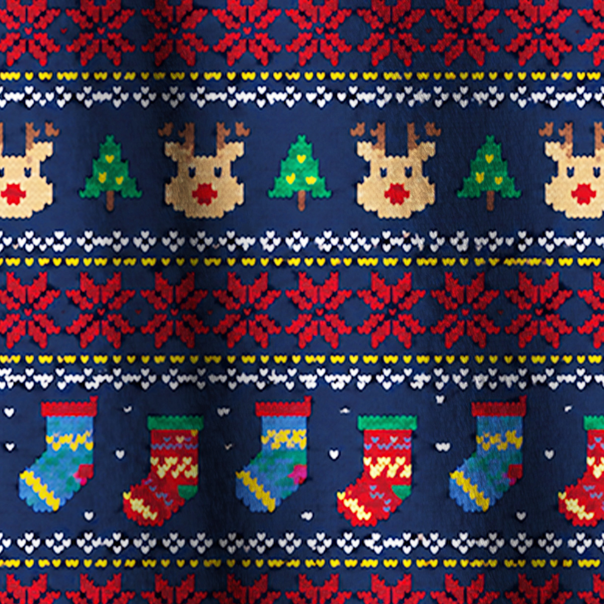 Fair Isle Winter Cheer Print Fleece Jacket