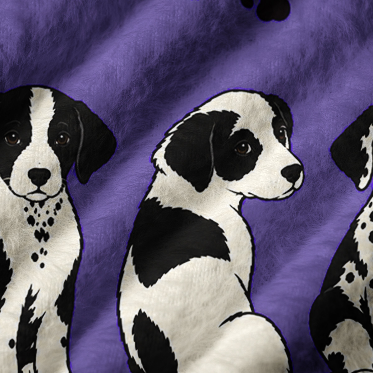 Purple Paws Parade Print V-Neck Sweater Vest