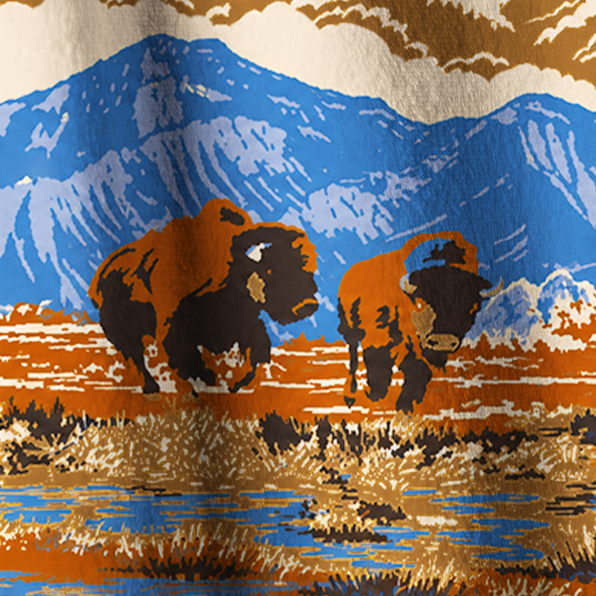 Wild Bison Range Print Fleece Jacket