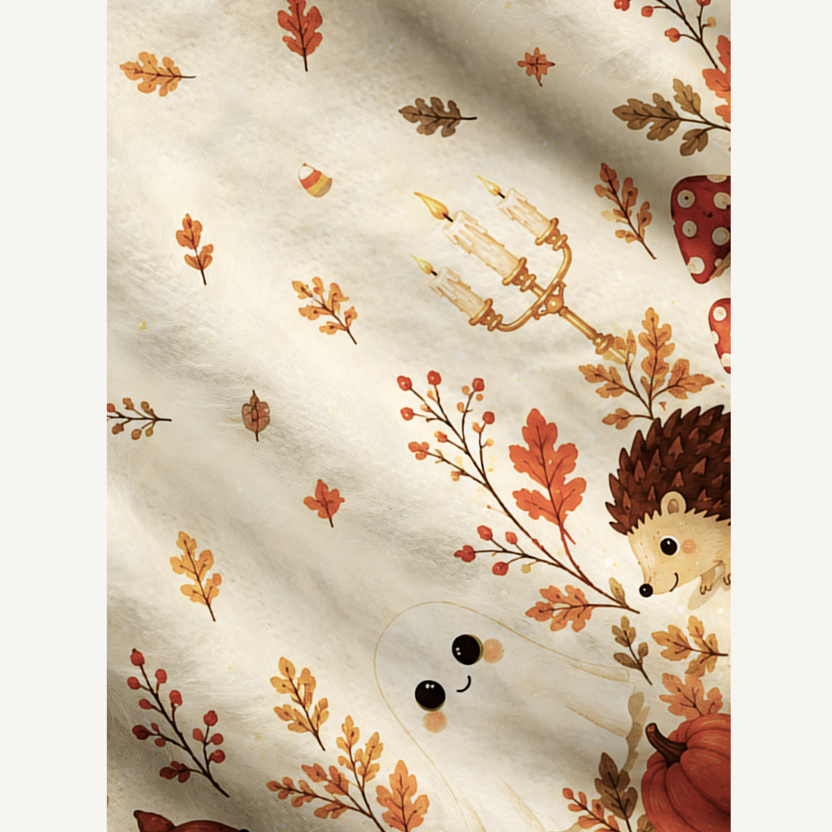 Pumpkin Ghost Harvest Print Ugly Cardigan Sweaters