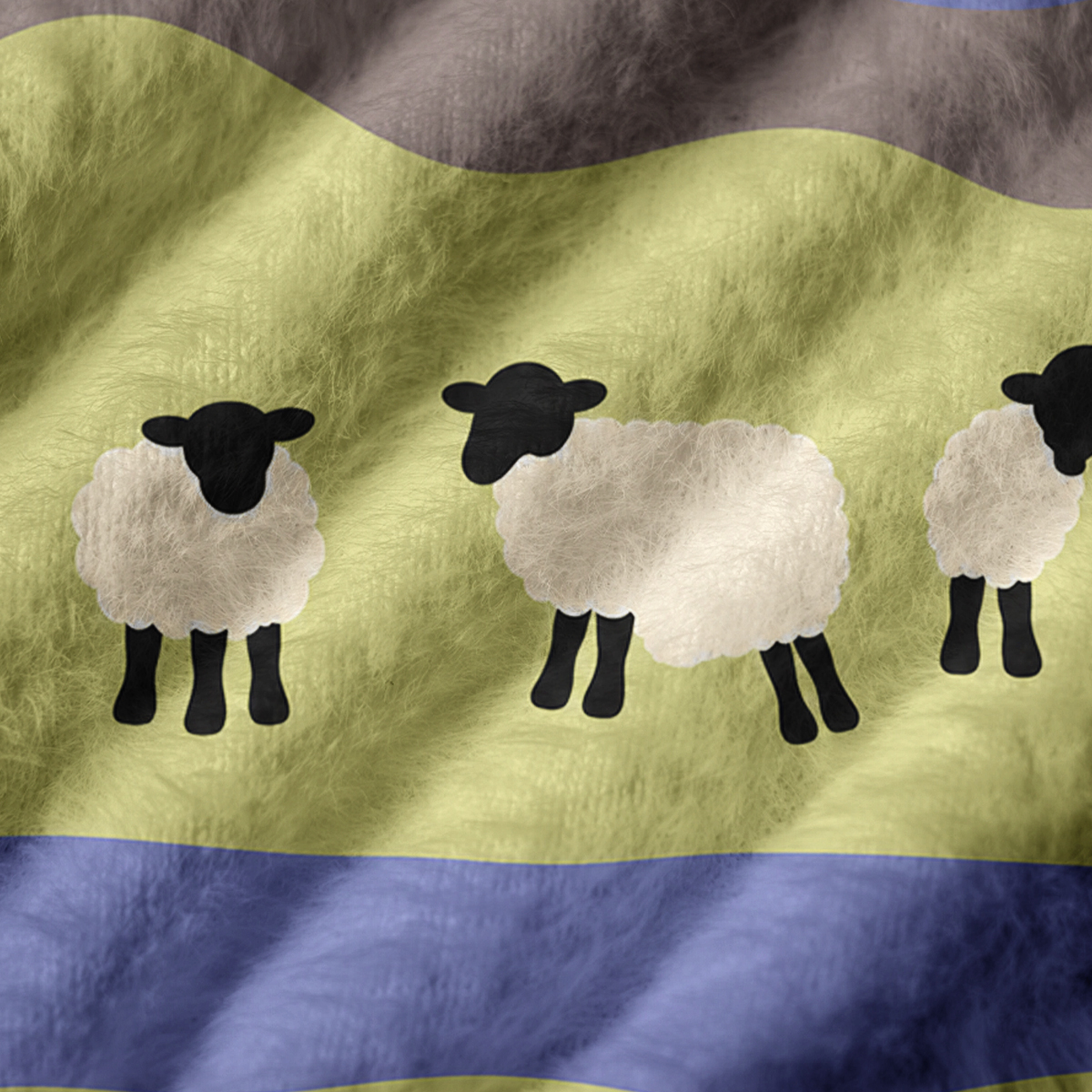 Rolling Pasture Sheep Print V-Neck Sweater Vest