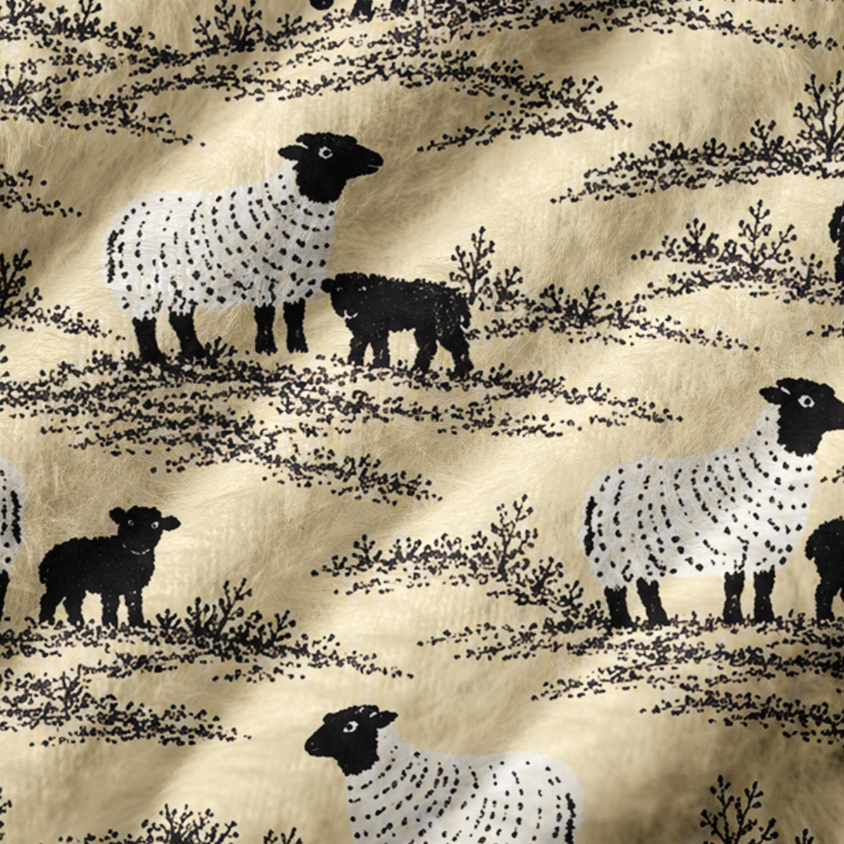 Black And White Flock Print V-Neck Sweater Vest