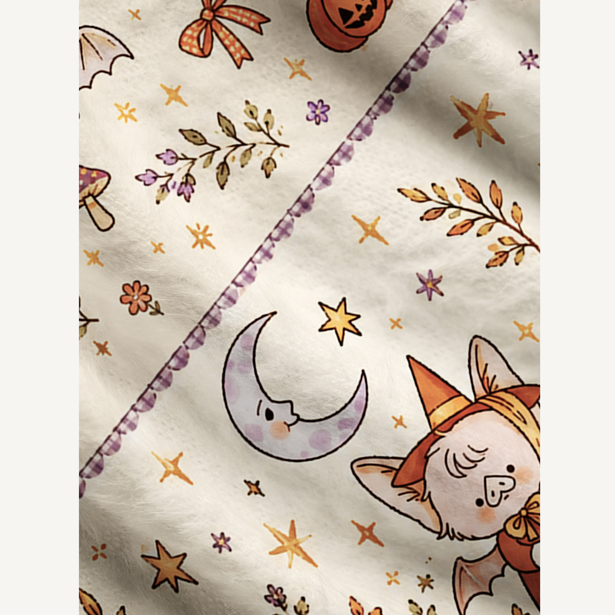 Whimsy Halloween Friends Print Ugly Cardigan Sweaters