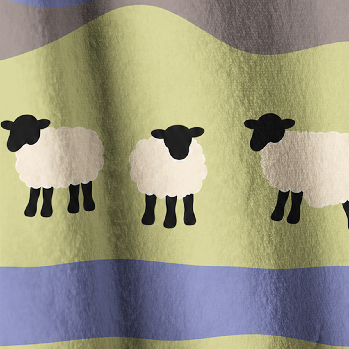 Rolling Pasture Sheep Print Fleece Jacket