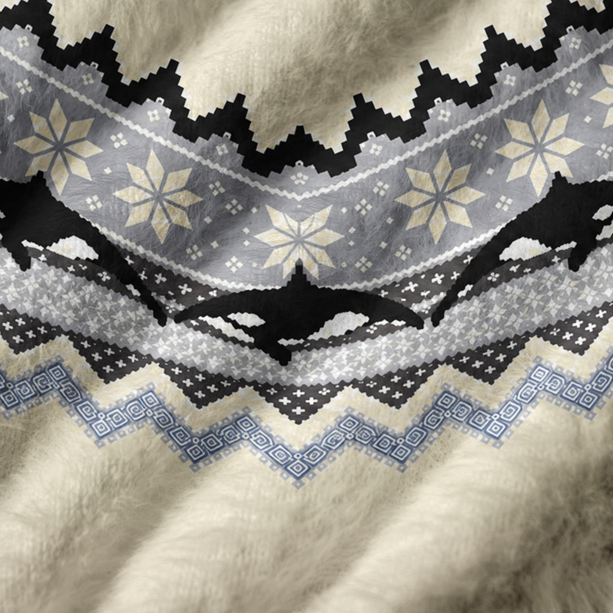 Monochrome Marine Yoke Print V-Neck Sweater Vest