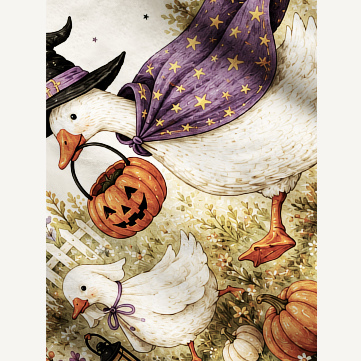Moonlit Pumpkin Manor Print Ugly Cardigan Sweaters