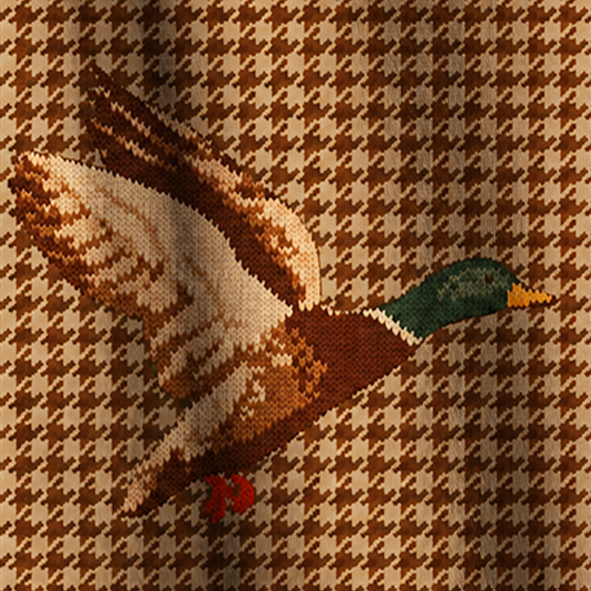 Classic Tweed Wild Duck Print Fleece Jacket
