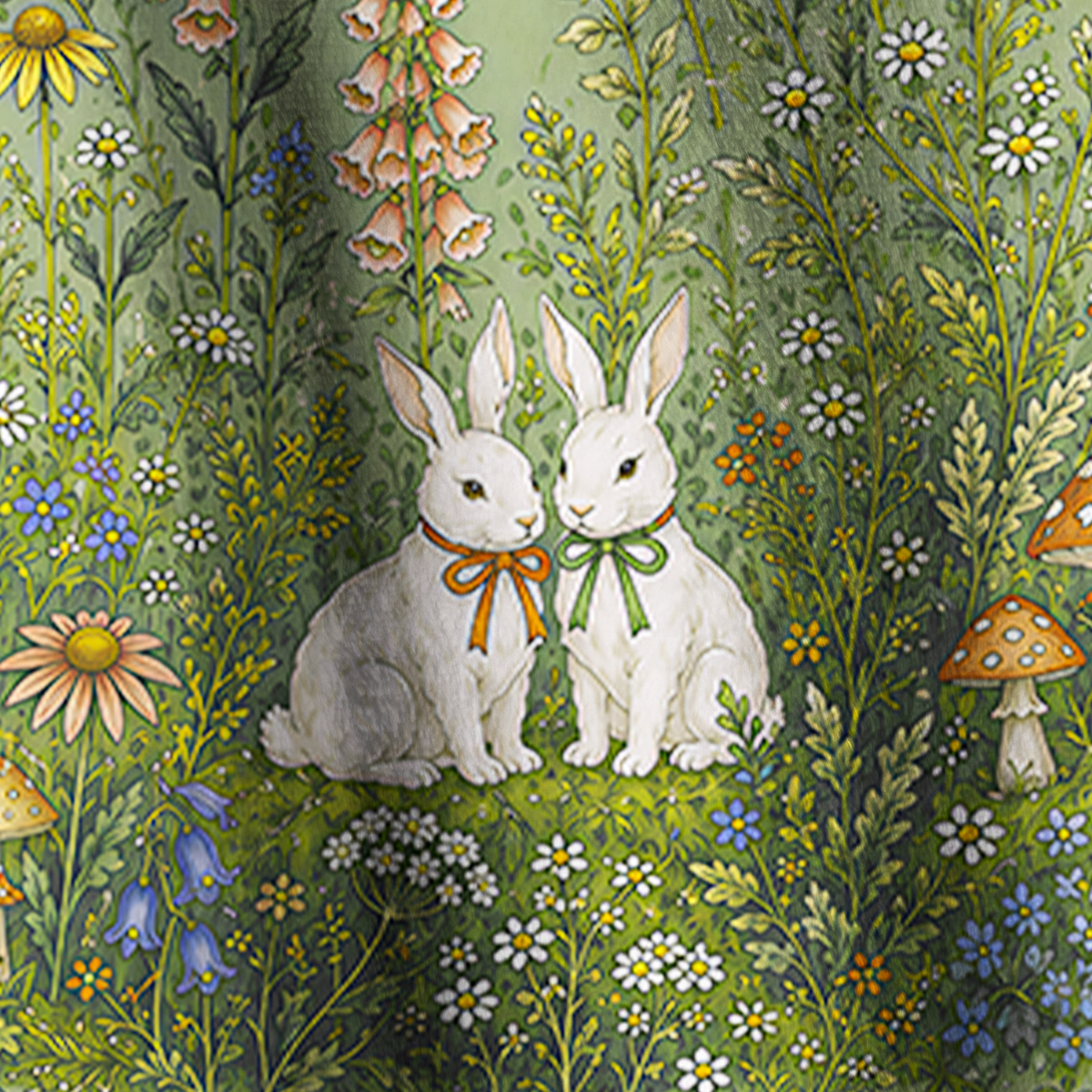 Bunny Meadow Garden Print Fleece Jacket