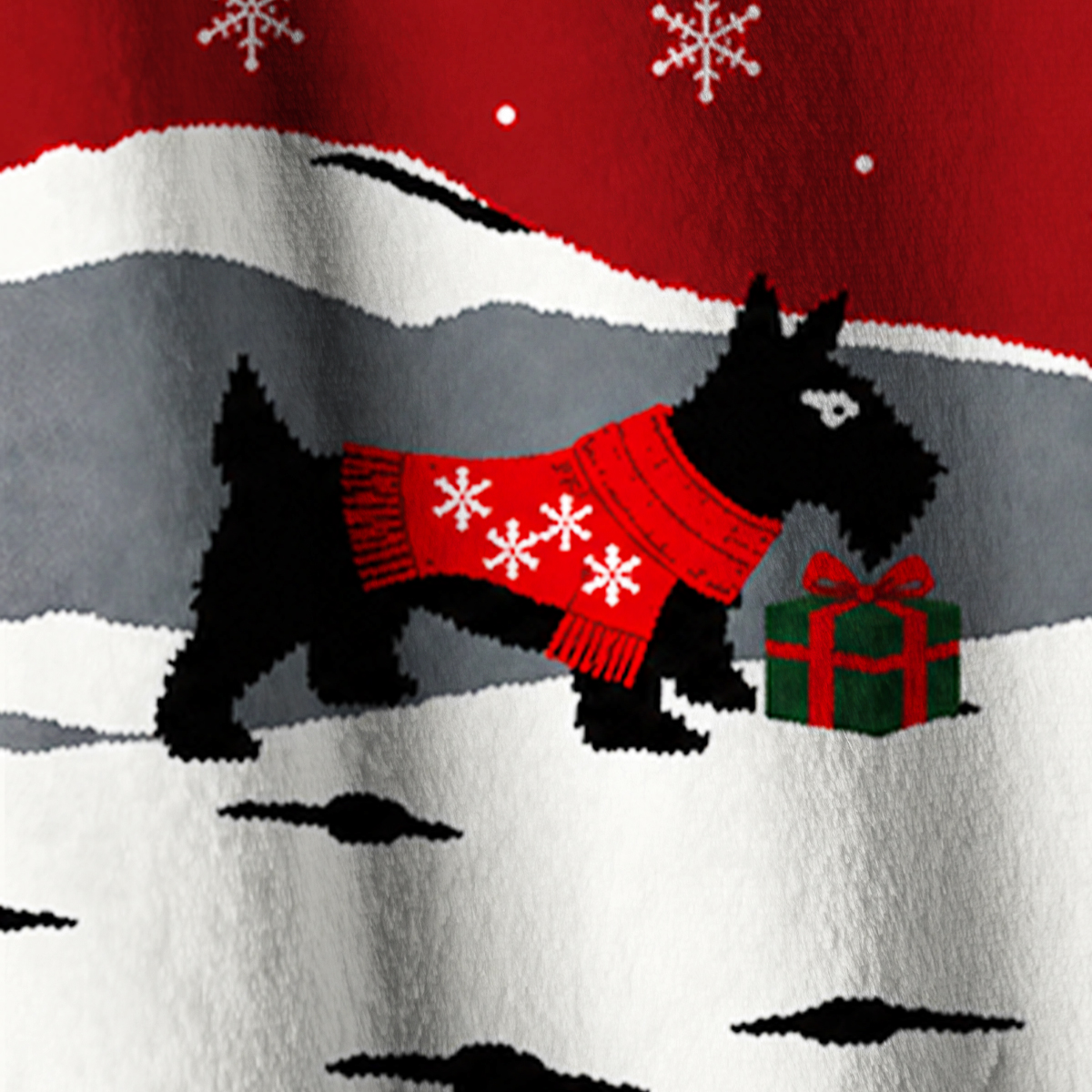 Festive Scottie Winter Magic Print Fleece Jacket