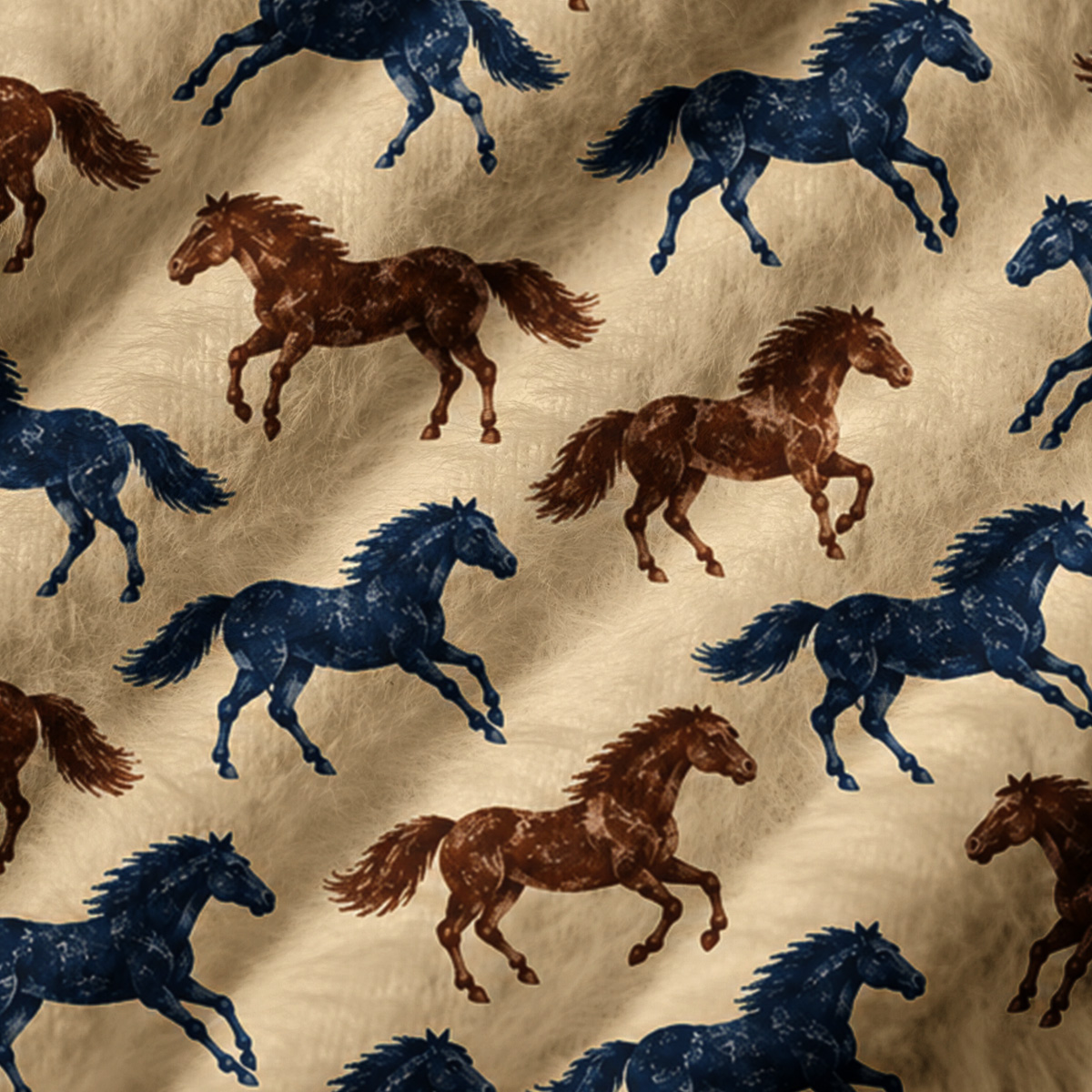 Classic Western Horse Print V-Neck Sweater Vest