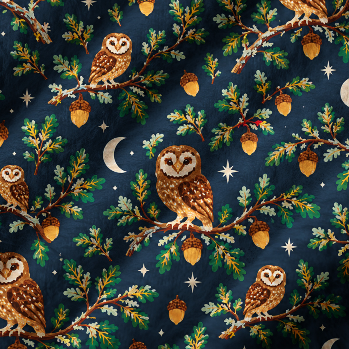 Vintage Night Sky Owls Print V-Neck Sweater Vest