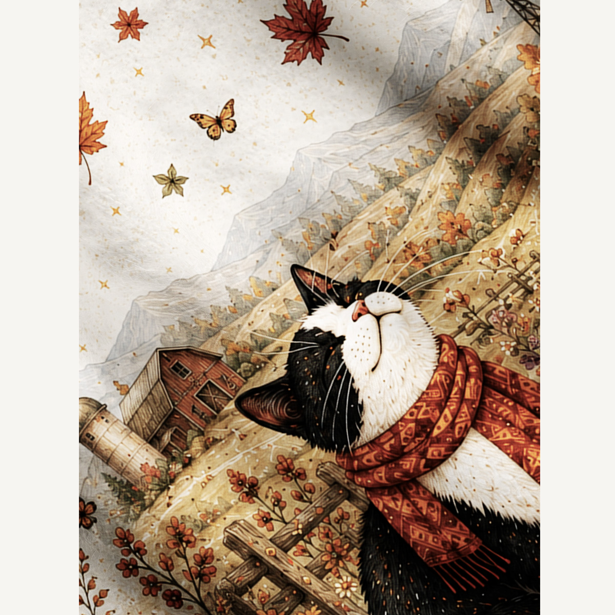 Autumn Pumpkin Field Black Cat Print Ugly Cardigan Sweaters