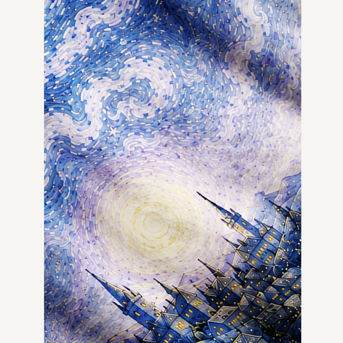 Starry Night Magic Garden Black Cat Print Ugly Cardigan Sweaters