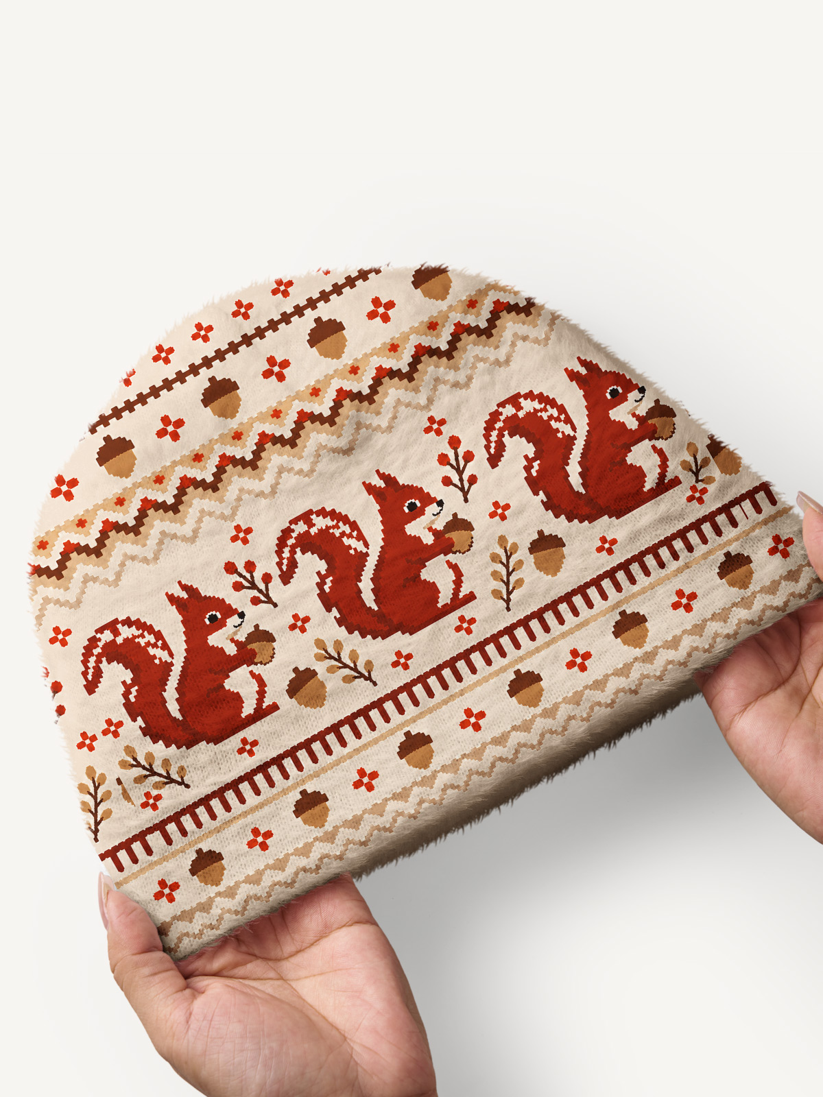 Cozy Woodland Squirrel Cozy Fuzzy Beanie