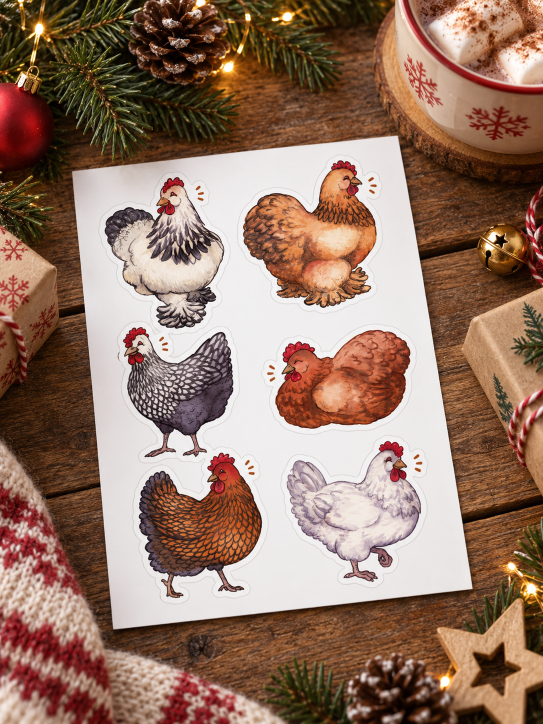 Farmhouse Hen Stickers