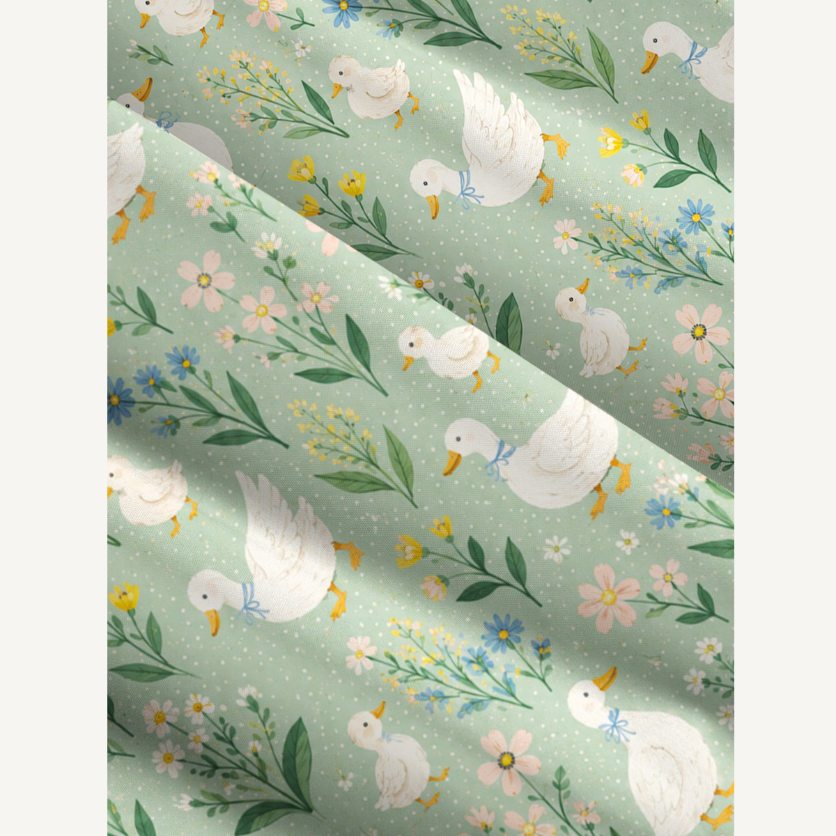Country Duck & Bloom Print Wide Straps Maxi Dress With Pockets