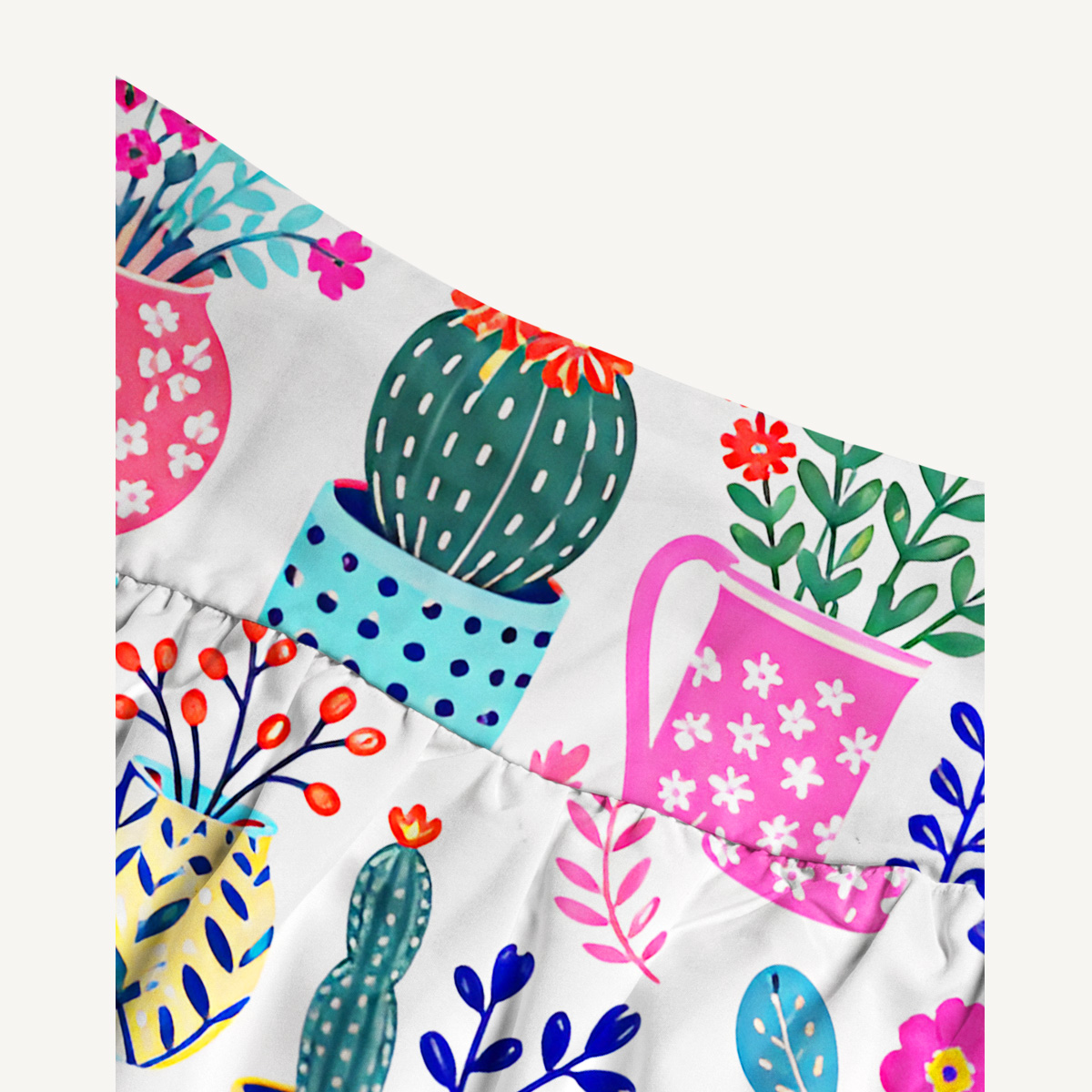 Cactus and Flowers Print Convertible Maxi Skirt & Strapless Dress  