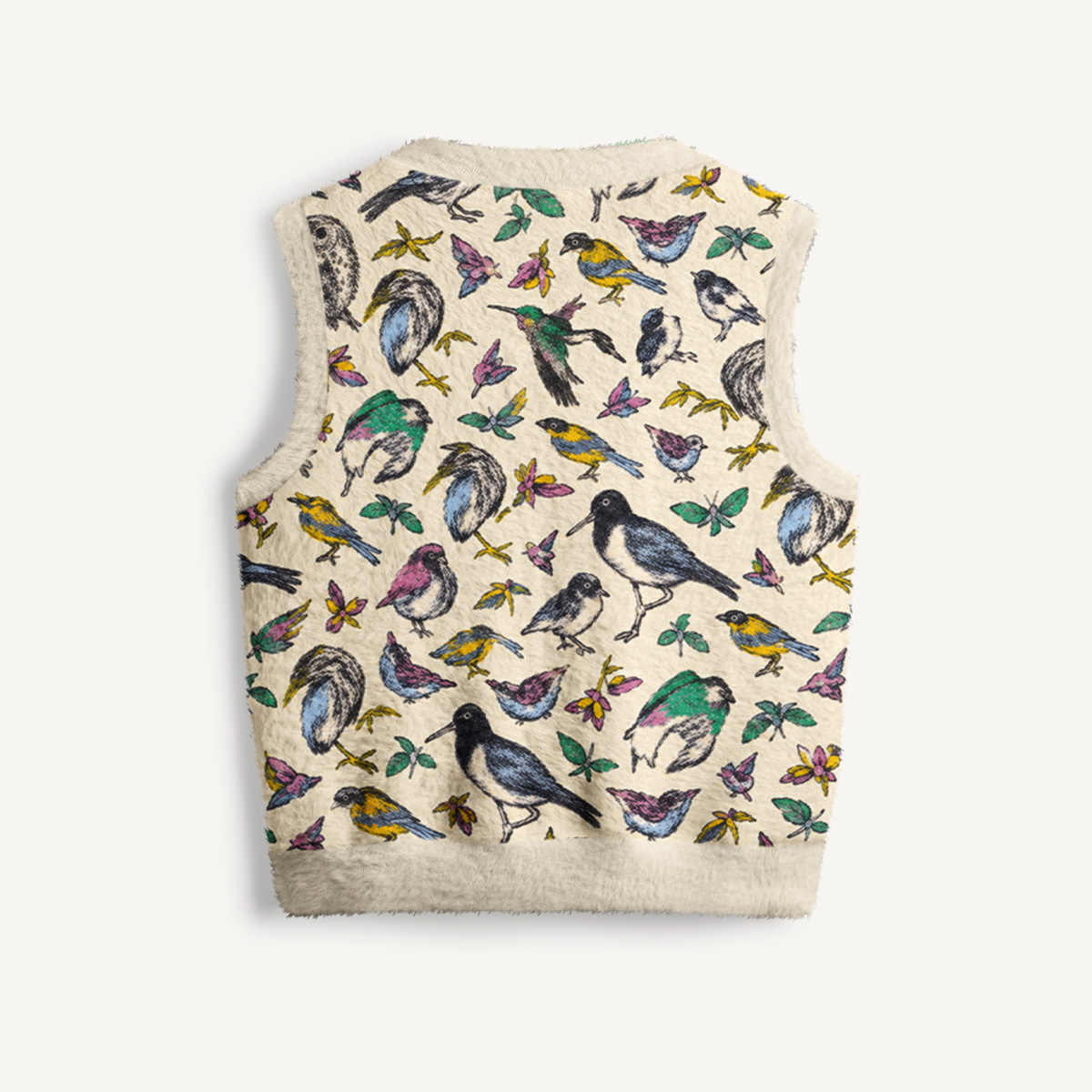 Sky Meadow Symphony Print V-Neck Sweater Vest