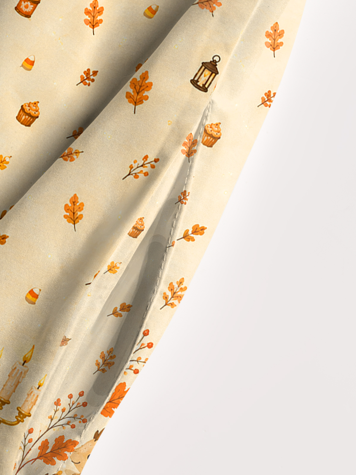 Pumpkin Ghost Harvest Print Wide Straps Maxi Dress With Pockets