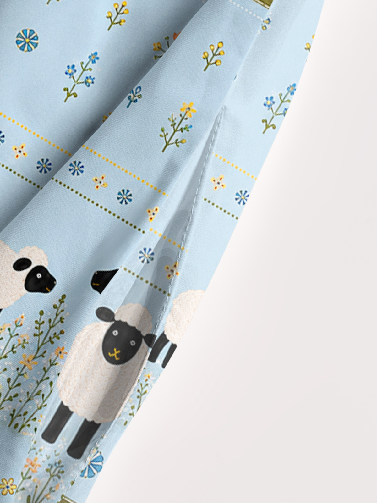Blue Meadow Sheep Print Wide Straps Maxi Dress With Pockets