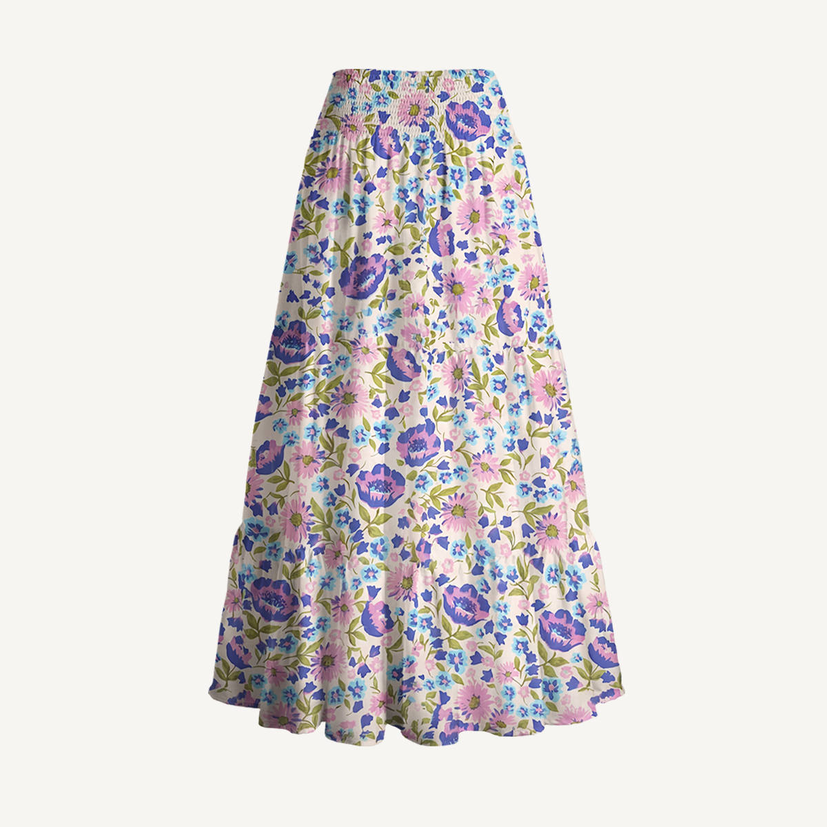Lavender Bloom Print Maxi Skirt