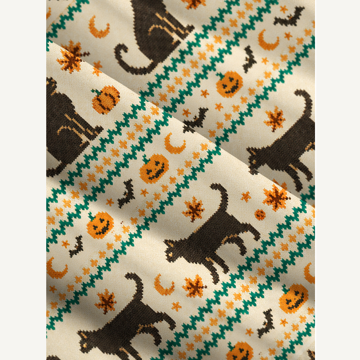 Halloween Cat Pumpkin Bat Straps Maxi Dress With Pockets