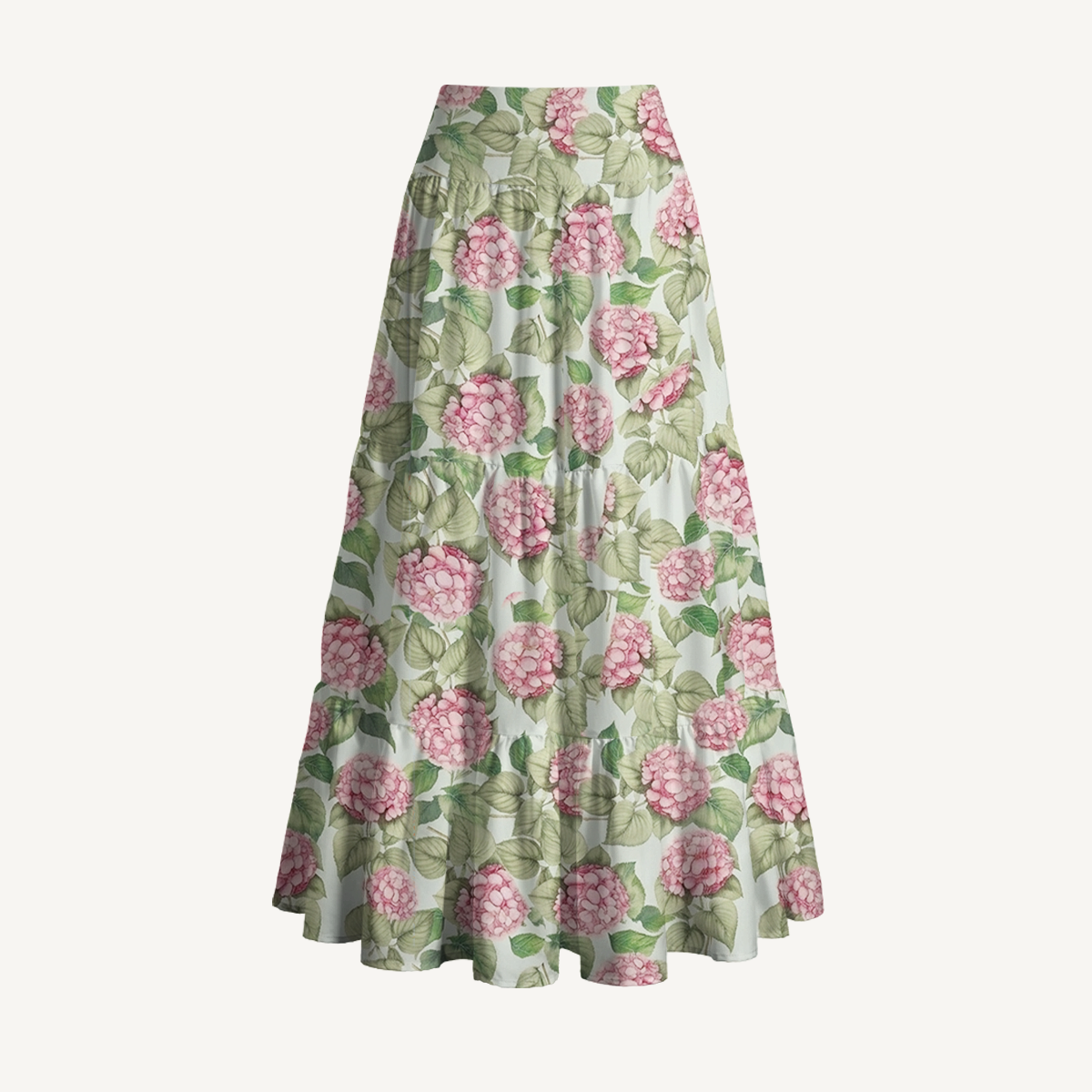 Hydrangea Whisper Print Maxi Skirt