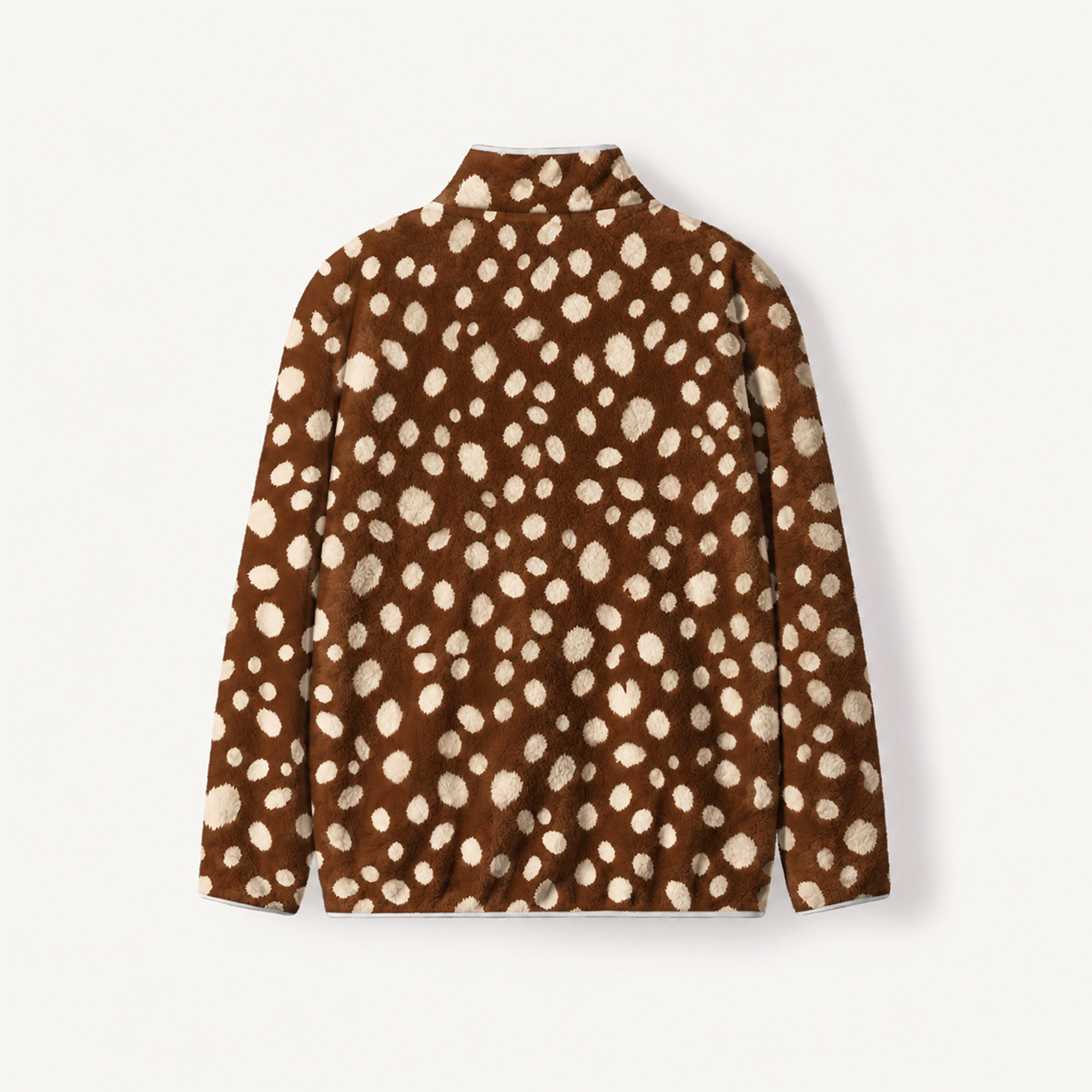 Fuzzy Fawn Spotted Print Fleece Jacket