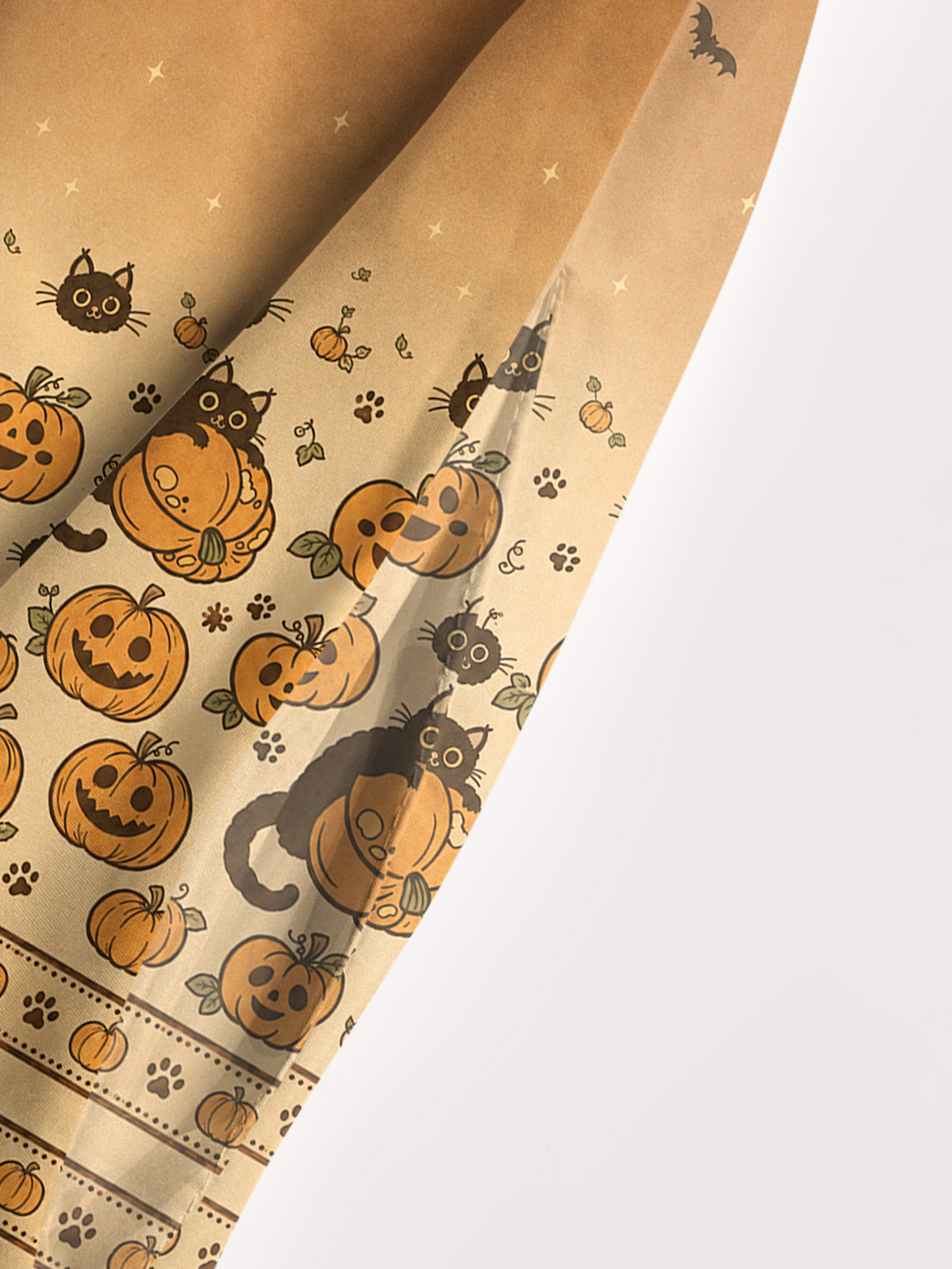 Vintage Halloween Paw Print Wide Straps Maxi Dress With Pockets