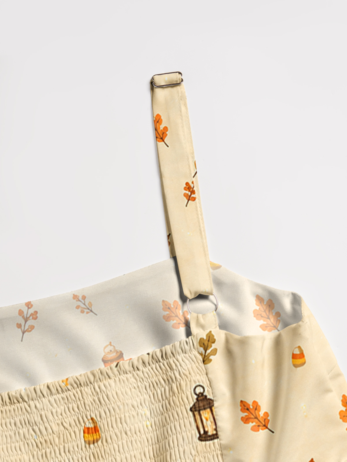 Pumpkin Ghost Harvest Print Wide Straps Maxi Dress With Pockets