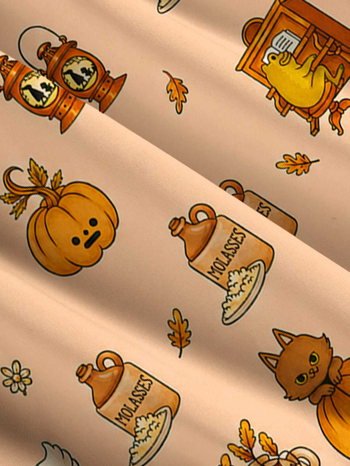 Cozy Halloween Curiosities Print Wide Straps Maxi Dress With Pockets