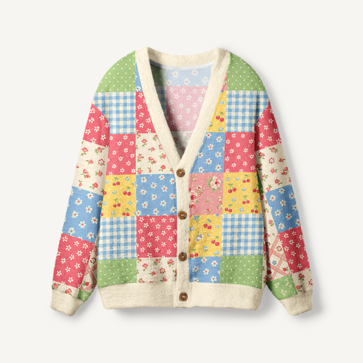 Sweet Memory Quilt Print Halloween Ugly Cardigan Sweaters