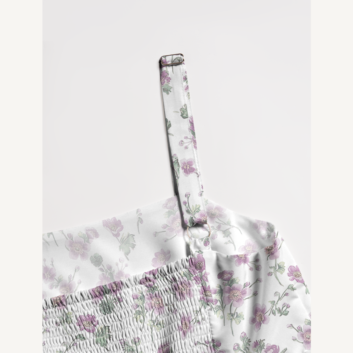 Square Neck Lavender Field Whisper Print Slip Dress