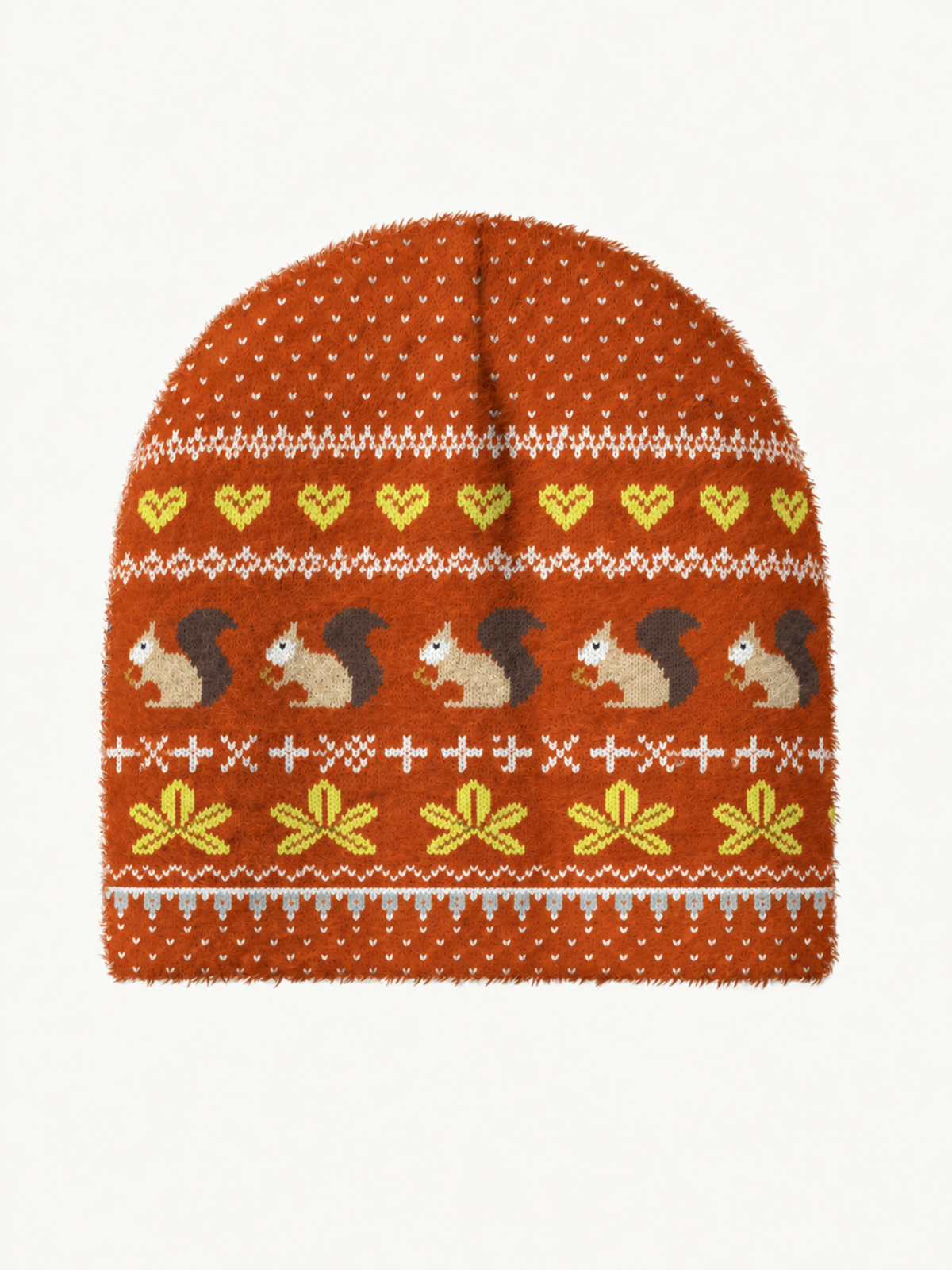 Autumn Woodland Squirrel Cozy Fuzzy Beanie