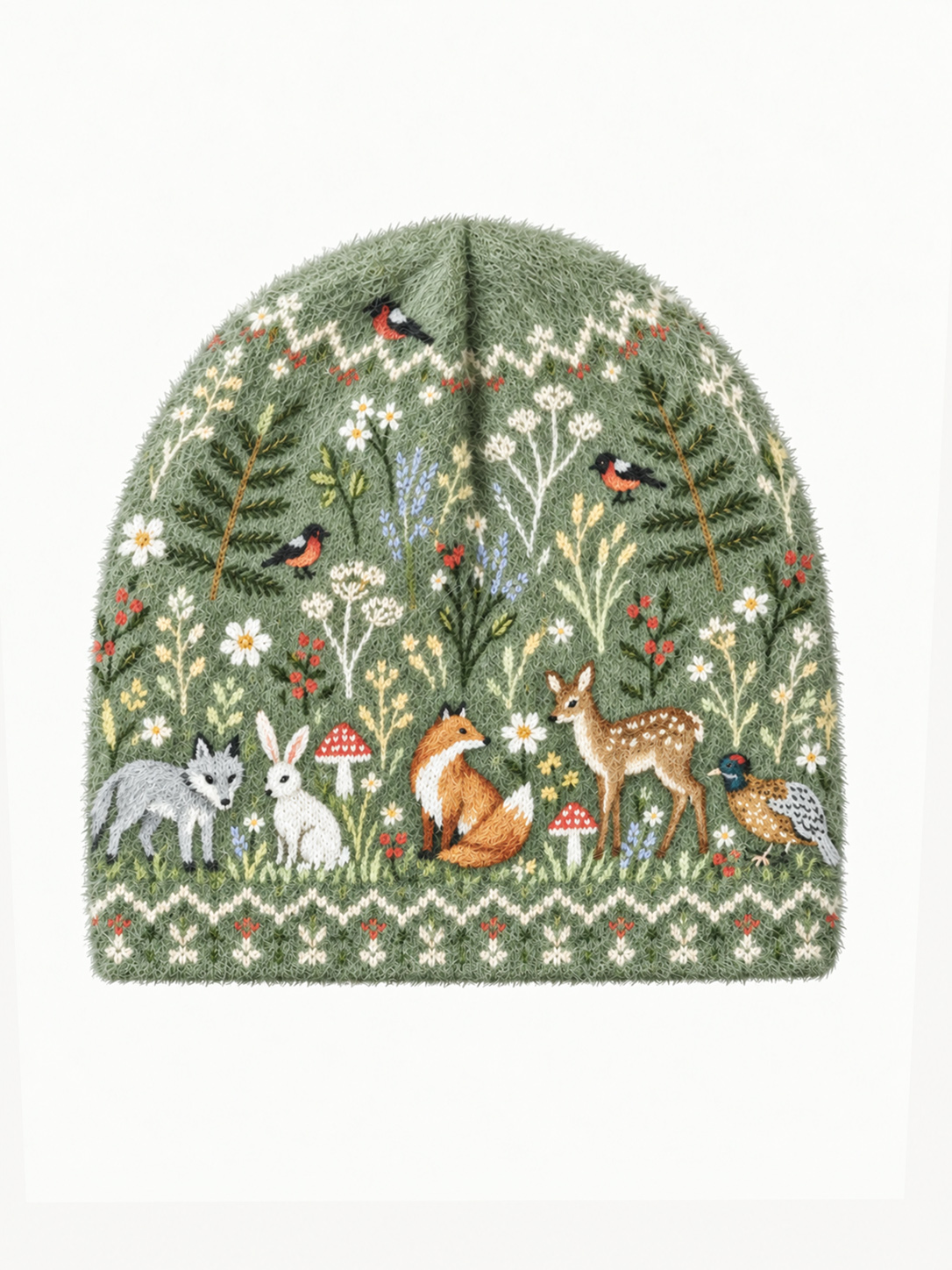 Whimsical Woodland Animal Cozy Fuzzy Beanie
