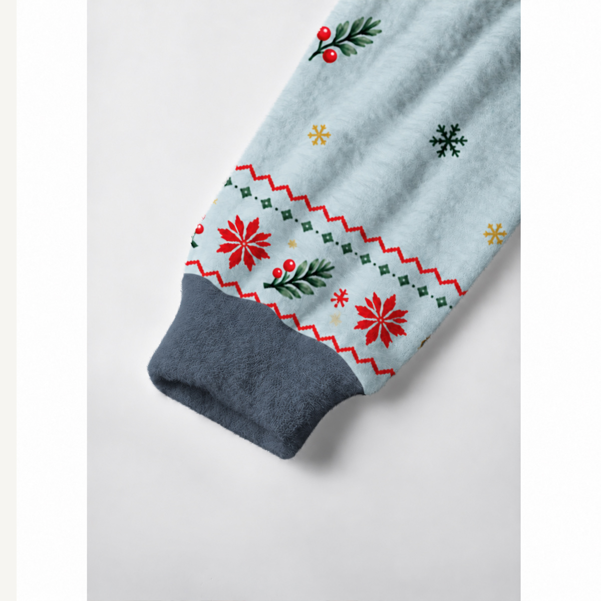 Christmas Holly-Crowned Reindeer Fuzzy Crewneck Sweater