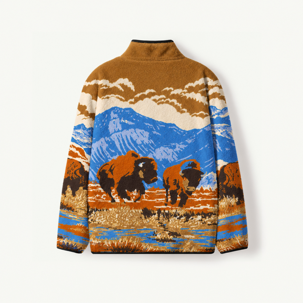 Wild Bison Range Print Fleece Jacket